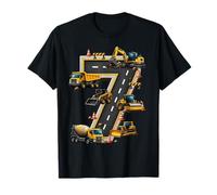 Construction 7th Birthday Boy Excavator Dump Truck Maglietta
