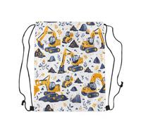 Construction Borsa con Coulisse Stringa Zainetto Unisex Sacca con Cordoncino per Viaggi Shopping Vacanze 36X42Cm