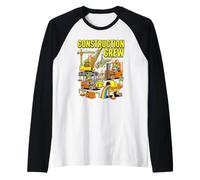 Construction Crew Dinosauro Rainbow Lollipop Kids Boy Fun Maglia con Maniche Raglan