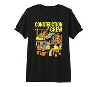 Construction Crew Dinosauro Rainbow Lollipop Kids Boy Fun Maglietta Premium