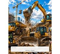 Construction Notebook for Kids: Wide Ruled Lined Composition Book with Trucks & Diggers | 100 Sheets 200 Pages Notebook with Name Space