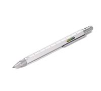 Troika ZIMMERMANN 5,6 BLEISTIFT- PEN56/SI, mine (5,6 mm HB-mine), righello in centimetri/pollici, scala 1:20 m/1:50 m, temperamatite in ottone laccato argento