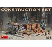 MiniArt 35594 1:35 - Set da cantiere con accessori - replica fedele all'originale, modellismo, in plastica, set da costruzione militare, kit di costruzione 1:35, colore: Grigio