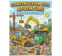 Construction Site Adventure: A Big Machines Coloring Book for Kids Ages 3-8