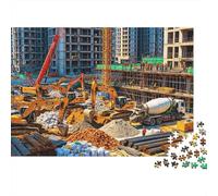 Construction Site Puzzle for Adulti 1000Pc Riciclabile Paper Urban Build Puzzle Parent Child Game Props Developing Ragazzi e Ragazze‘s Intelligence Toy 70x50cm/1000pcs