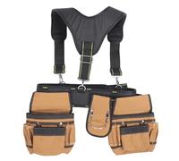 Construction Tool Belt, Adjustable 1200D Oxford Cloth Pockets Tool Belt with Pouches and Metal Tape Holder, for Electricians, Carpenters, and DIY Enthusiasts