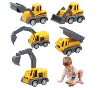 Construction Truck Toys, Mini & Friction Powered Car Carrier Vehicle Set, Pp Engineering Trucks, Realistic Educational Play Kids, 1.77x1.14x1.18 Inches