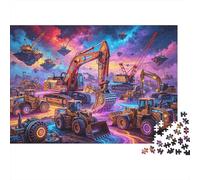 Construction Vehicle Jigsaw Puzzle 1000 Piece Recyclable Material Cyberpunk Style Puzzles per Elderly Relieve Senile Dementia Divertente Activity Ottimo Gift Idea 52x38cm/1000pcs