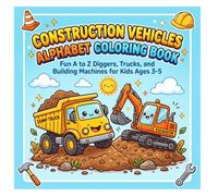 Construction Vehicles Alphabet Coloring Book: Fun A to Z Diggers, Trucks, and Building Machines for Kids Ages 3-5