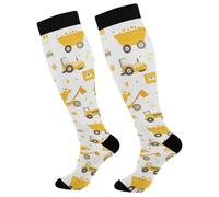 Construction Vehicles Calze Compressione Confortevoli Calzini Donne Calze A Compressione Per Atletica Escursioni Lavoro 50Cm