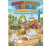 Construction Vehicles Coloring: A Cute and Happy Coloring Book Adventure for Kids