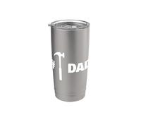 Construction Worker Dad #1 Hammer Graphic Tools Fathers Day Bicchiere termico in acciaio inox doppia parete