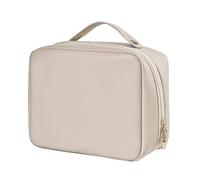 Consulbefor Bag, 2024 New Multi-Compartment Toiletry Cosmetics Bag, Large-Capacity Travel Cosmetic Bag, Waterproof Pu Leather Portable Storage Makeup Bag (Cinnamon Milk)
