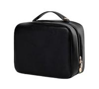Consulbefor Bag, 2024 New Multi-Compartment Toiletry Cosmetics Bag, Large-Capacity Travel Cosmetic Bag, Waterproof Pu Leather Portable Storage Makeup Bag (Black)