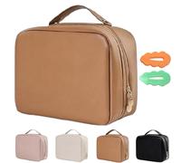 Consulbefor Bag,Multi-compartment Toiletry Cosmetics Bag,PU Leather Large Capacity & Portable Consulbefor Bag,Toiletry Cosmetics Bag Consulbefor,Makeup Bag Large Travel Cosmetic Bags for Women (Brown)