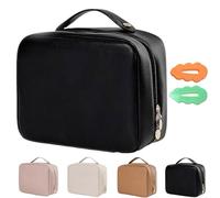 Consulbefor Bag,Multi-compartment Toiletry Cosmetics Bag,PU Leather Large Capacity & Portable Consulbefor Bag,Toiletry Cosmetics Bag Consulbefor,Makeup Bag Large Travel Cosmetic Bags for Women (Black)