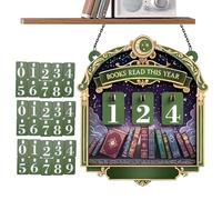 Conta libri letti quest'anno, da scaffale in legno, conta obiettivi di lettura, con piastra da 30 numeri, per ufficio, biblioteca, mensole, casa, soggiorno
