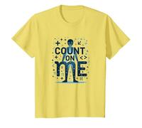 Conta su di Me: Mantra Motivazionale degli Appassionati di Matematica Maglietta, Bambini, Limone, 2 Anni