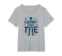 Conta su di Me: Mantra Motivazionale degli Appassionati di Matematica Maglietta, Donna Plus-Size, Grigio Melange, 1X