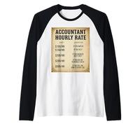 Contabile Divertente Elenco tariffe orarie Contabile Scherzo Vintage Maglia con Maniche Raglan