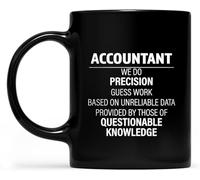 Contabile, facciamo precisione, conoscenza discutibile, tazza da caffè, novità, tazze da caffè, tazza in ceramica stampata su entrambi i lati per tè e latte con manico, regalo per donne e uomini, 11 o
