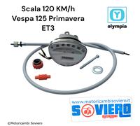 Contachilometri Completo Fondo Bianco Scala 120 KM/h Vespa 125 Primavera ET3