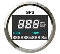 Contachilometri Contachilometri Digitale Impermeabile GPS 52 Mm | Sensore Velocità Dell'antenna GPS Per Moto ATV UTV Per Barche Marine CYPMDW(White Silver)