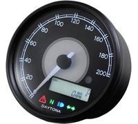 Contachilometri elettronico Daytona Velona 80mm 200 km Nero con spie White Led 8