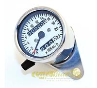Contachilometri meccanico Ø 60 mm cromato fondo bianco con parziale