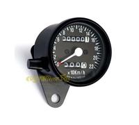 Contachilometri meccanico Ø 60 mm nero fondo nero con parziale cafè racer