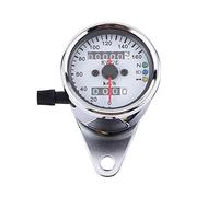 Contachilometri Moto, Qiilu QL00963 1pc Universale del Motociclo Contachilometri Tachimetro Indicatore di Segnale Doppio Display Digitale KM / H(Silver)