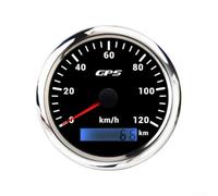 Contachilometri per gps Acciaio 316L 0-120kmh Contachilometri | Impermeabile IP67, ideale per mare e pioggia, lettura per chiara con LED, compatibile barche e moto(Black-silver)