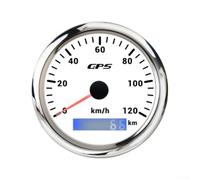 Contachilometri per gps Acciaio 316L 0-120kmh Contachilometri | Impermeabile IP67, ideale per mare e pioggia, lettura per chiara con LED, compatibile barche e moto(Silver)