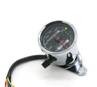 Contachilometri Universale Per Moto | Doppio Misuratore Velocità Indicatore Tachimetro DC 12V Nero/Argento CYPMDW(Argento)