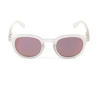 Contacta, Hipsun, Occhiali da Sole per Uomo e Donna, Occhiali con Lenti Polarizzate, Montatura Effetto Soft Touch, Colore Cristallo, Lente Rosa Flash, Confezione con Sacchetto Portaocchiali, 22g