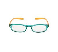 Contacta, Hug, Occhiali da Lettura per Uomo e Donna, Occhiale Autoreggente da Collo, Aste Allungate e Ricurve, Colore Verde con Asta Senape, Diottrie +3,00, Confezione con Astuccio Portaocchiali, 19g