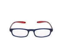 Contacta, Hug, Occhiali da Lettura per Uomo e Donna, Occhiale Autoreggente da Collo, Aste Allungate e Ricurve, Colore Blu con Asta Rossa, Diottrie +1,50, Confezione con Astuccio Portaocchiali, 19g