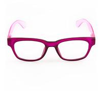 Contacta, Legend Light, Occhiali da Lettura per Uomo e Donna, Occhiali Leggeri, Montatura Squadrata con Aste Colorate e Flex, Colore Prugna, Diottrie +2,00, Confezione con Astuccio Portaocchiali, 29g