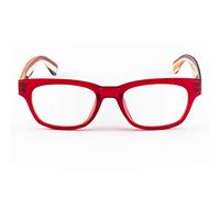 Contacta, Legend, Occhiali da Lettura per Uomo e Donna, Occhiali Moderni, Montatura Squadrata con Aste Colorate e Flex, Colore Rosso, Diottrie +3,50, Confezione con Astuccio Portaocchiali, 30g