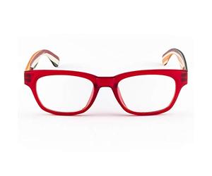 Contacta, Legend, Occhiali da Lettura per Uomo e Donna, Occhiali Moderni, Montatura Squadrata con Aste Colorate e Flex, Colore Rosso, Diottrie +3,00, Confezione con Astuccio Portaocchiali, 30g