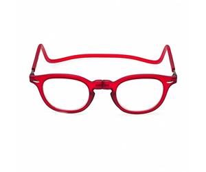 Contacta, Lock, Occhiali da Lettura per Uomo e Donna, Occhiali con Calamita, Collarino Rigido e Aste Regolabili, Colore Rosso, Diottrie +3,00, Confezione con Sacchetto Portaocchiali, 33g