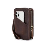 CONTACT'S FAMILY Tech Essentials - Custodia organizer per cavi in pelle, borsa da viaggio elettrica, accessori per mouse, caricabatterie, cavi e dispositivi elettronici