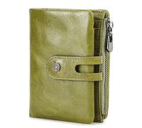 CONTACTS Portafoglio da uomo con blocco RFID, pochette in morbida pelle con tasca con zip, portafoglio multifunzionale Carte di credito, organizzatori di carte di accesso Verde