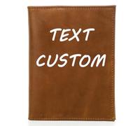 CONTACTS Portafoglio da uomo per passaporto in vera pelle con blocco RFID, con slot AirTag, organizer per carte, pochette sottile per viaggi in famiglia, Marrone-personalizzato, M, Rétro