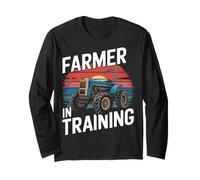 Contadino In Formazione Agricoltura Bambini Ragazzi Trattore Donne Uomini Divertente Maglia a Manica