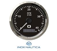 CONTAGIRI 0-4000 RPM NERO/LUCIDA INDICATORE NAUTICA BARCA