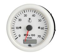 Contagiri 2/4 tempi 12 V bianco con contaore - 1 PZ Osculati - 27.521.05