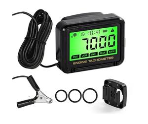 Contagiri Motosega Tacometro Induttivo Conta giri Digitale 4 tempi/2 tempi,Pulse Engine Tachometer,Contatore di RPM Tacometro Motore Manutenzione per Fuoribordo Moto,Tosaerba,Motoslitte,ATV,Generatore