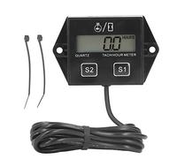 Contagiri per moto, timer, display LCD, contaore motore universale per camioncini, SUV, barche, motori a benzina a 2 tempi, 4 tempi, con candele, struttura in metallo ABS,