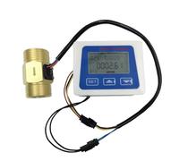 Contalitri, Misuratore di portata digitale Sensore di flusso a turbina da 1" 4-45 l/min + velocità di misurazione della temperatura NTC Litri totali,Alta Affidabilità(Brass)